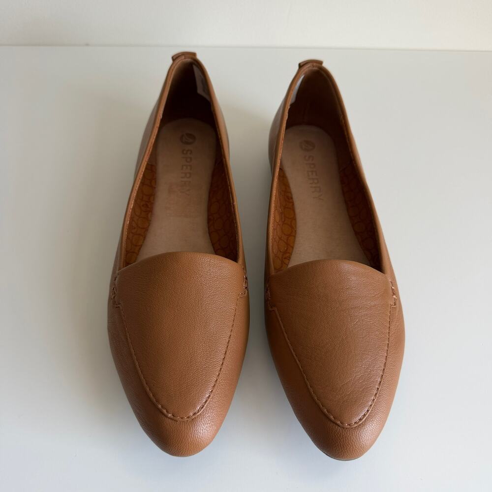 Sperry Women's Tan Leather Pointed Toe Flats